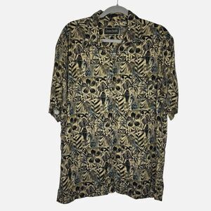 Ocean Pacific Menswear Shirt Large Rayon Tropical Hawaiian Tiki Beach Aloha